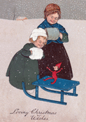 Petites filles joyeuses sous la neige